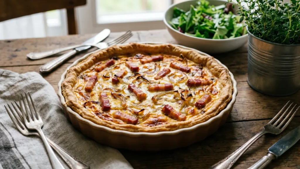 Quiche lorraine traditionnelle dorée