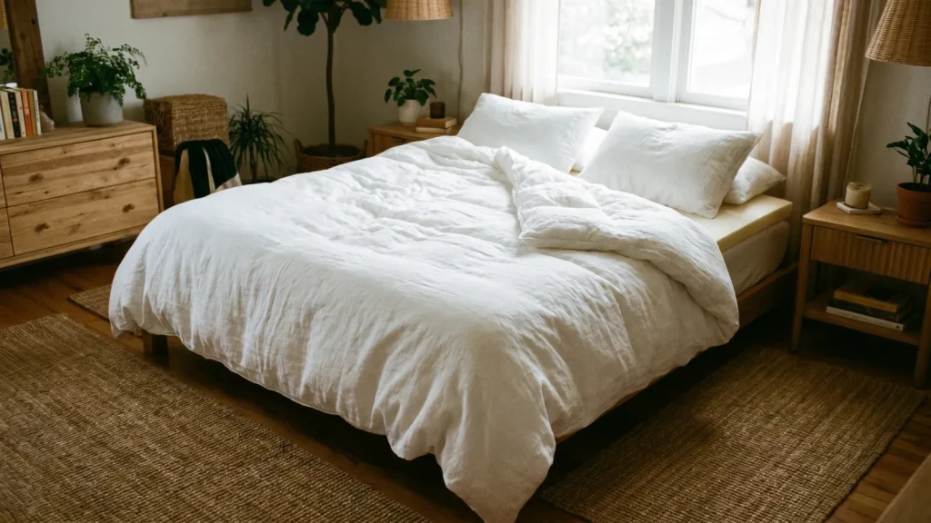 Chambre avec surmatelas à mémoire de forme
