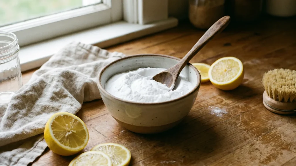 Bol de bicarbonate de soude pour le nettoyage naturel